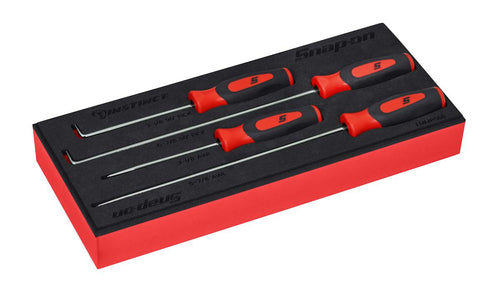 Snap-on SGASA204FSET2FR | 4 pc Soft Grip 90° Mini Pick and Awl Set with PRO-FI Organizer | PRO-FI organizer
