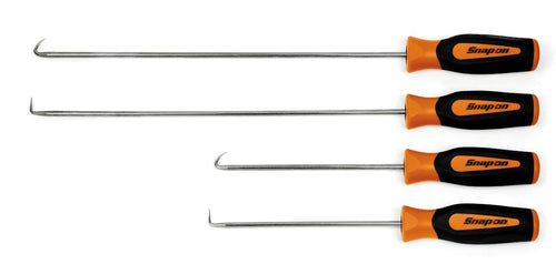 Snap-on SGLASH1204BO | 4 pc Instinct Long HD Pick Set, Orange | 4 pc, 6 and 12 in Picks, 90° and 45° Tips