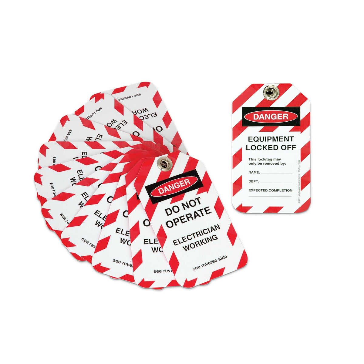 Martindale MARTAG2 | TAG2 Laminated Danger Lockout Tags | 80 x 140 mm, pack of 10 - generaltechuae