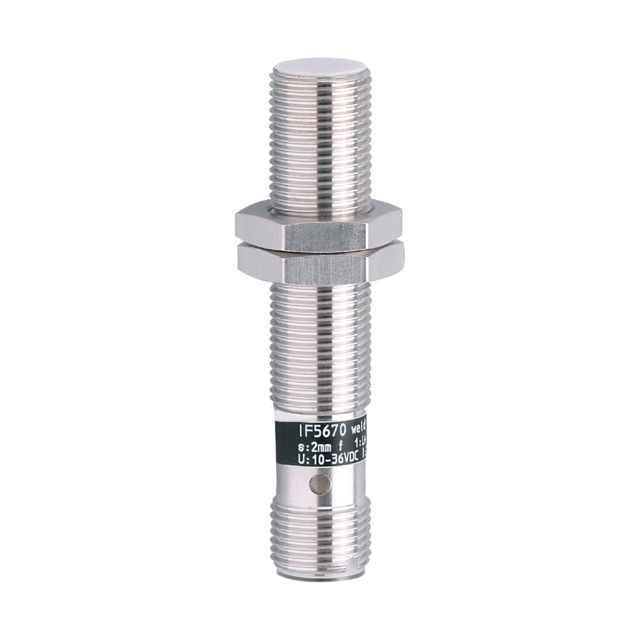 ifm IF5670, Inductive Threaded Barrel Proximity Sensor, M12, 2 mm Detection, PNP NO, 10 → 36 V dc