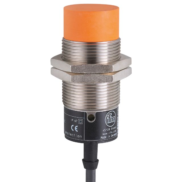ifm II5936, Inductive Threaded Barrel Proximity Sensor, M30, 15 mm Detection, PNP NO+NC, 10 → 36 V dc