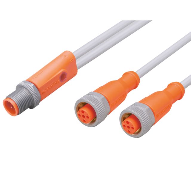 ifm EVW110, Straight Male 1 way M12 to Straight Female 2 way M12 Sensor Actuator Cable, 300mm