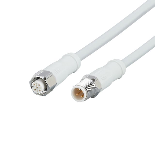 ifm EVF601, Straight Male 4 way M12 to Straight Female 5 way M12 Communication Cable, 500mm