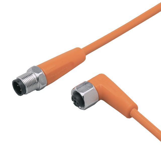 ifm EVT449, Straight Male 1 way M12 to Right Angle Female 1 way M12 Sensor Actuator Cable, 12.5m