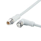 ifm EVF498, Straight Male 4 way M12 to Right Angle Female 5 way M12 Communication Cable, 500mm
