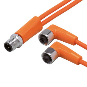 ifm EVT333, Straight Male 1 way M12 to Right Angle Female 2 way M12 Sensor Actuator Cable, 2m