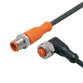 ifm EVC392, Straight Male 4 way M12 to Right Angle Female 5 way M12 Communication Cable, 2m