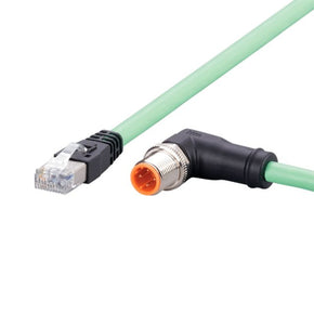 ifm EVC932, EVC, 2m Cat5e, Green M12 to Male RJ45 Male, Shielded, Terminated Polyurethane Sheath
