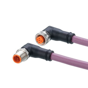 ifm EVC955, Right Angle Male 5 way M12 to Right Angle Female 5 way M12 Communication Cable, 5m