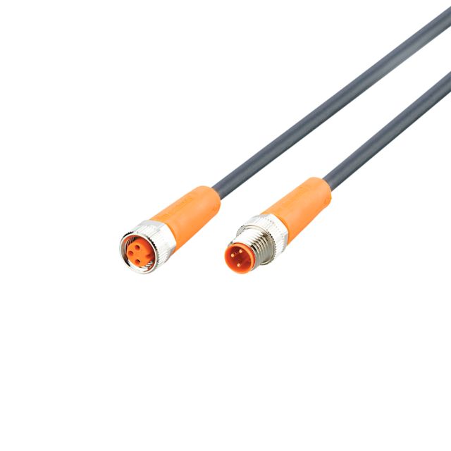 ifm EVC472, Straight Male 3 way M8 to Straight Female 3 way M12 Communication Cable, 3.5m
