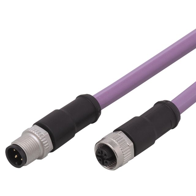 ifm E11593, Straight Male 1 way M12 to Straight Female 1 way M12 Actuator/Sensor Cable, 2m