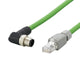ifm E12226, E122, 2m, Green M12 to Male RJ45 Male, Shielded, Terminated PVC Sheath