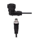 ifm E11274, Straight Male 1 way M12 to Right Angle Female 1 way Bayonet Actuator/Sensor Cable, 2m