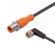 ifm EVC229, Straight Male 1 way M12 to Right Angle Female 1 way M8 Actuator/Sensor Cable, 5m