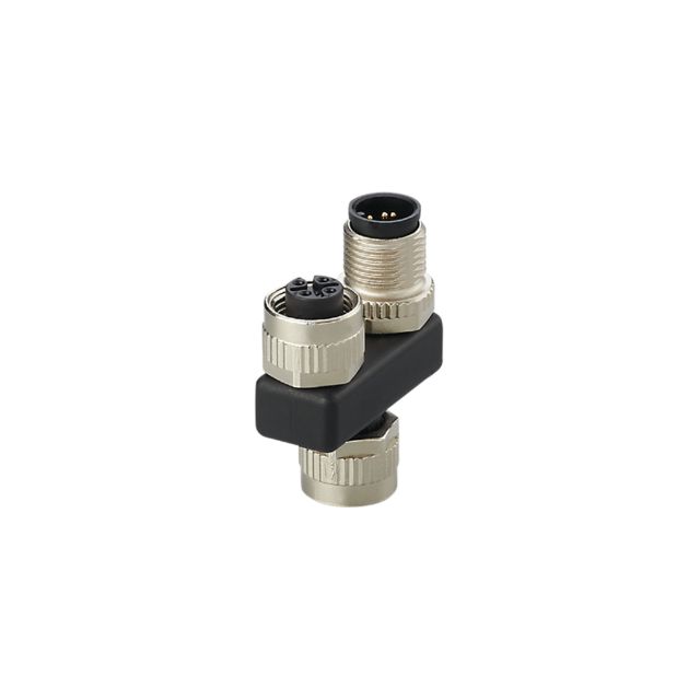 ifm E12481, Side Entry, Top Entry 1 Pole M12 Plug to 2 Pole M12 Socket Adapter