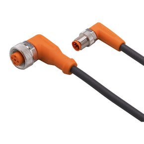 ifm EVC375, Right Angle Male 4 way M8 to Right Angle Female 5 way M12 Communication Cable, 300mm