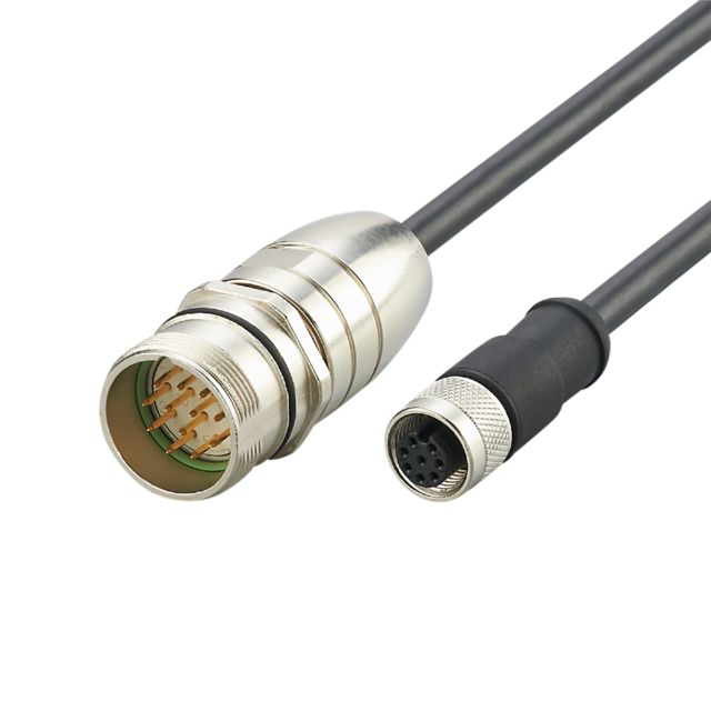 ifm E12460, Straight Male 1 way M23 to Straight Female 1 way M12 Actuator/Sensor Cable, 300mm