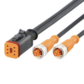 ifm E12682, Straight Female 1 way Deutsch to Straight Female 2 way M12 Actuator/Sensor Cable, 1m