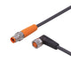 ifm EVC281, Straight Male 1 way M8 to Right Angle Female 1 way M8 Actuator/Sensor Cable, 600mm