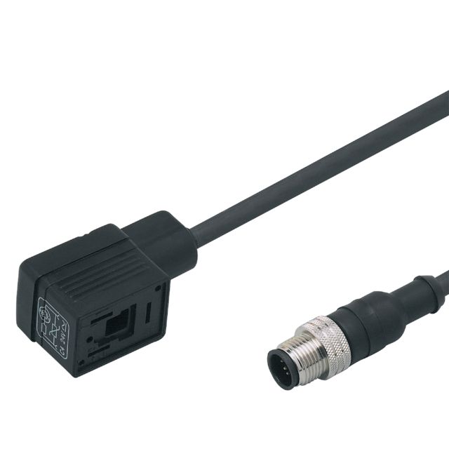ifm E11433, Straight Male 1 way M12 to Right Angle Female 1 way Valve Connector Actuator/Sensor Cable, 1m
