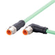 ifm EVC916, Right Angle Male 4 way M12 to Straight Female 4 way M12 Communication Cable, 20m