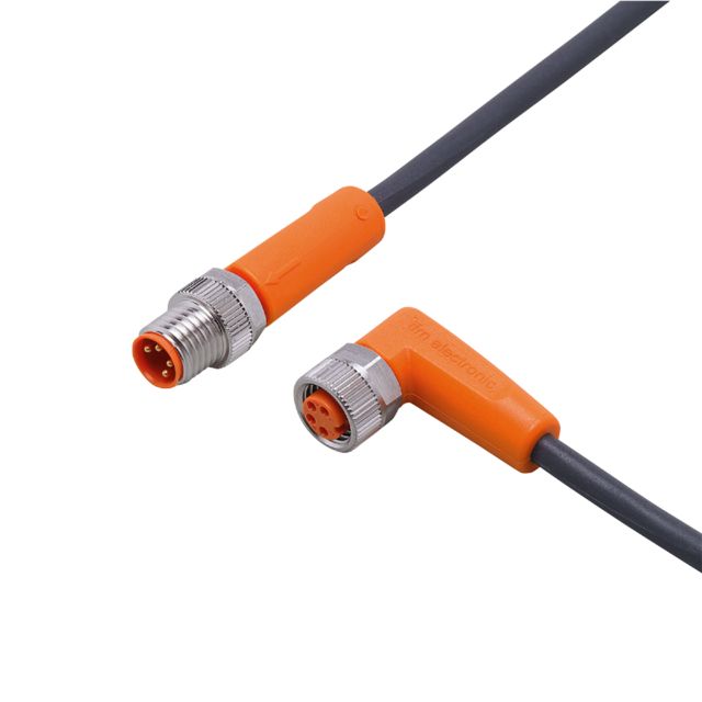 ifm EVC302, Straight Male 1 way M8 to Right Angle Female 1 way M8 Actuator/Sensor Cable, 1m