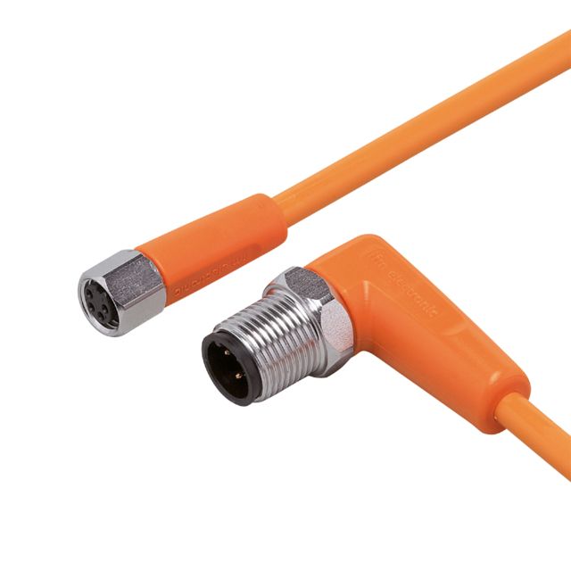 ifm EVT295, Right Angle Male 1 way M12 to Straight Female 1 way M8 Sensor Actuator Cable, 300mm