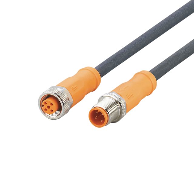 ifm EVC722, Straight Male 4 way M12 to Straight Female 5 way M12 Communication Cable, 20m