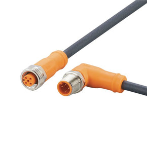 ifm EVC736, Right Angle Male 4 way M12 to Straight Female 5 way M12 Communication Cable, 20m