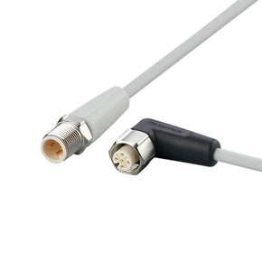 ifm EVF053, Straight Male 4 way M12 to Right Angle Female 5 way M12 Communication Cable, 600mm