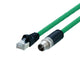 ifm E12631, E126, 2m, Green M12 to Male RJ45 Male, Shielded, Terminated Polyurethane Sheath