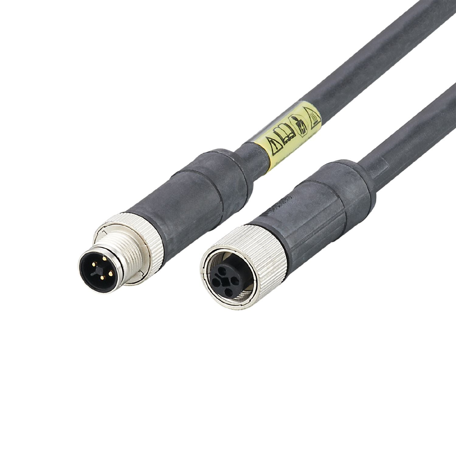 ifm E12428, Power 1.5 mm² 4 Core Power Cable, Black Polyurethane PUR, 10m