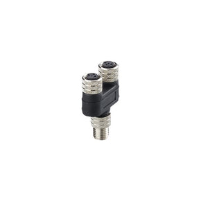 ifm E12269, Side Entry, Top Entry 1 Pole M8 Plug to 2 Pole M8 Socket Adapter