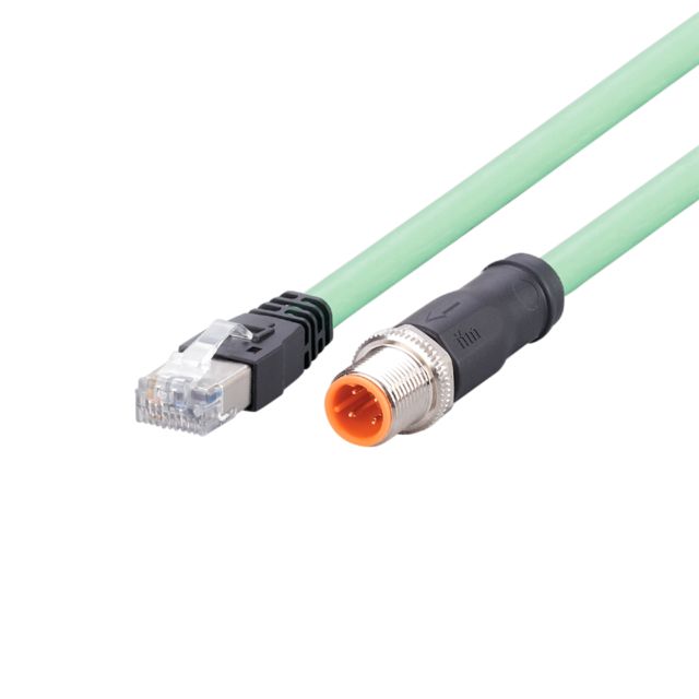 ifm EVC924, EVC, 500mm Cat5e, Green M12 to Male RJ45 Male, Shielded, Terminated Polyurethane Sheath