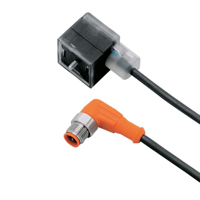 ifm E10817, Right Angle Male 1 way M12 to Right Angle Female 1 way Valve Connector Sensor Actuator Cable, 300mm