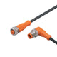 ifm EVC069, Right Angle Male 1 way M12 to Straight Female 1 way M12 Sensor Actuator Cable, 5m