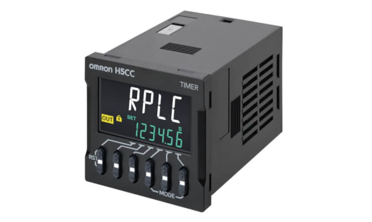 Omron H5CC-A11S, H5CC Series Flush Mount Timer Relay, 100 → 240V, 0.001s → 999999h, 2-Function - generaltechuae