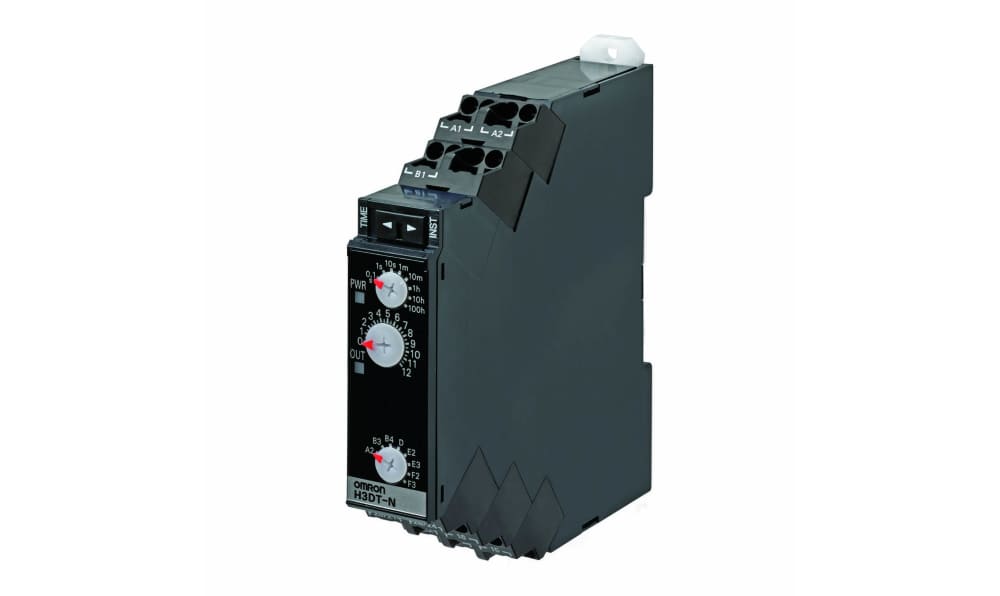 Omron H3DT-N2 24-240VAC/DC, H3DT Series DIN Rail Mount Timer Relay, 24 → 240V ac/dc, 4-Contact, 0.1 s → 100h, DPDT