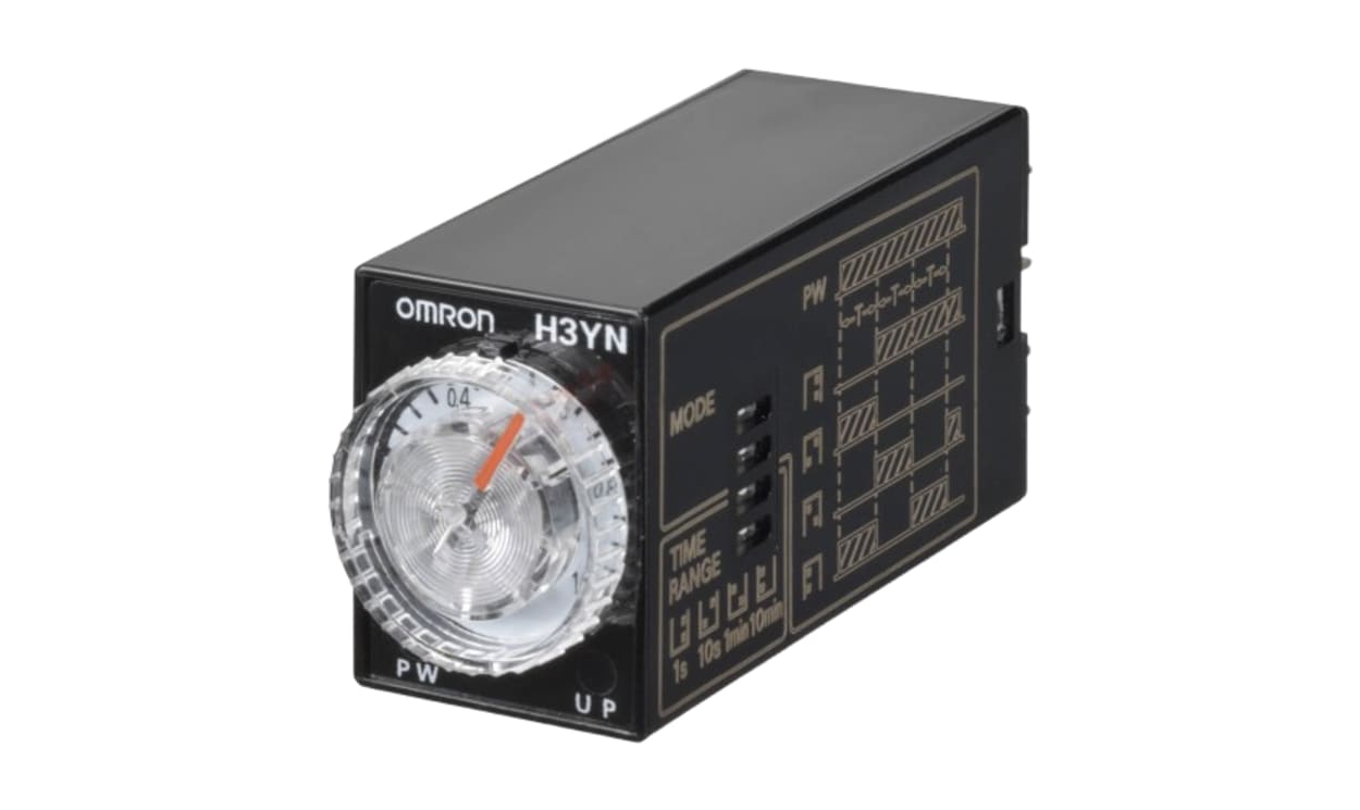 Omron H3YN-2-B AC200-230, H3YN Series Panel Mount Timer Relay, 200 → 230V ac, 4-Contact, 0.1 s → 10min, DPDT - generaltechuae