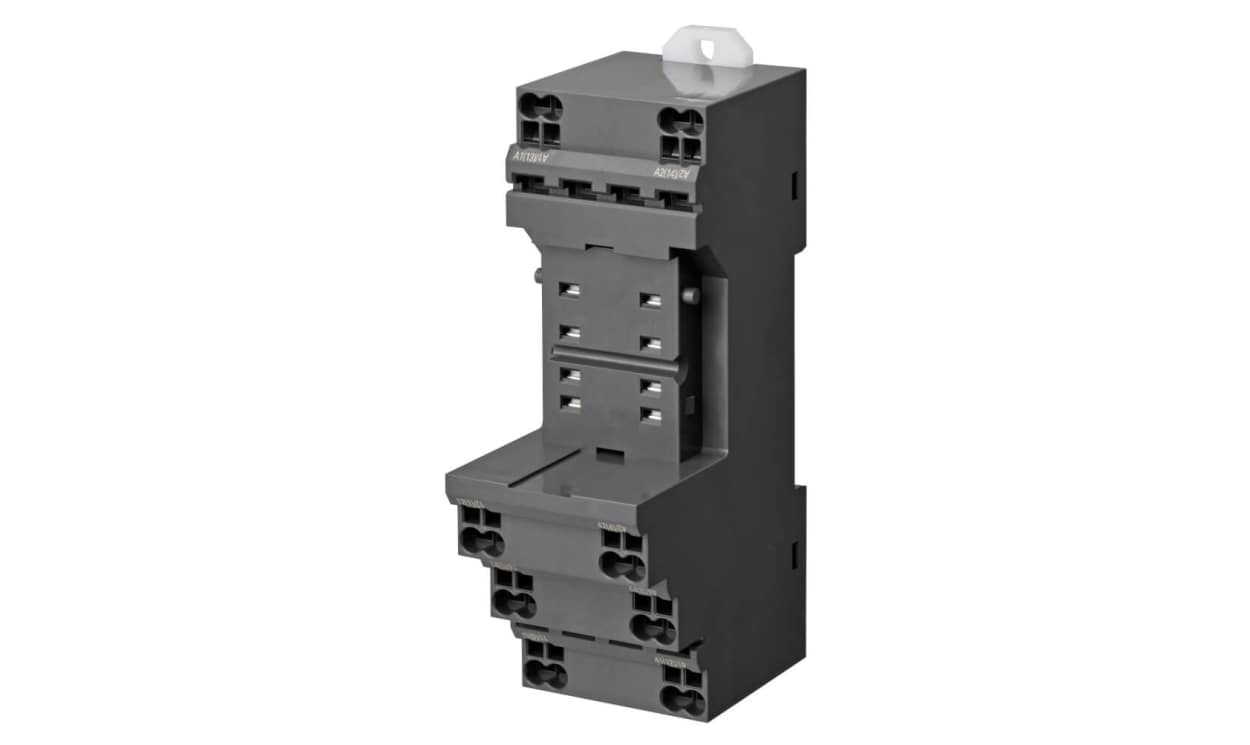 Omron PYF-08-PU-L, MY2 8 Pin 250V ac DIN Rail Relay Socket, for use with H3Y Series Timer, H3YN Series Timer - generaltechuae
