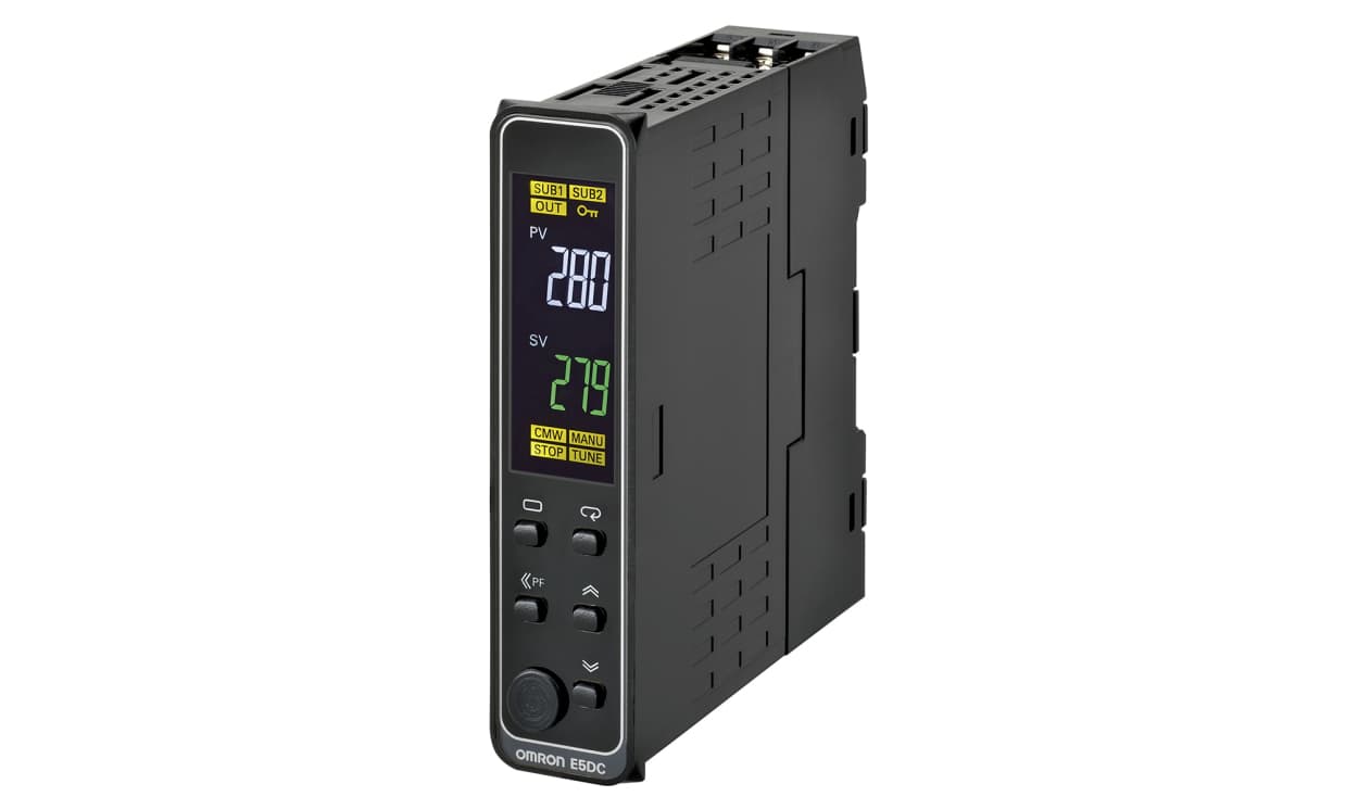 Omron E5DC-QX2DBM-000, E5DC DIN Rail, Panel Mount PID Temperature Controller, 48 x 48mm 1 Input, 2 Output SSR, Solid State Relay, Logic, - generaltechuae