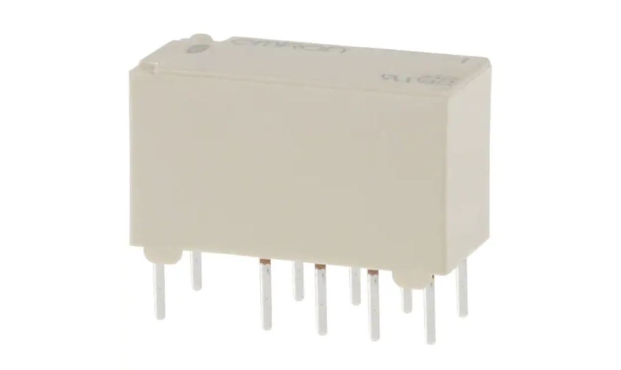 Omron G6SK-2 DC12, PCB Mount Latching Signal Relay, 12V dc Coil, 2A Switching Current, DPDT