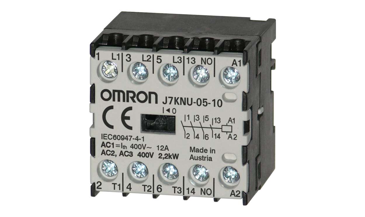 Omron J7KNU-05-10 230, Contactor, 230 V ac Coil, 3-Pole, 5 A, 2.2 kW, 1NO