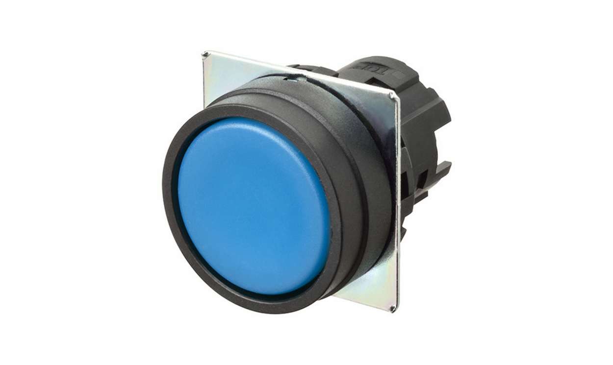 Omron A22NZ-BNM-NAA, A22N Series Blue Momentary Push Button Head, 22mm Cutout