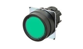 Omron A22NZ-BNM-TGA, A22N Series Green Momentary Push Button Head, 22mm Cutout
