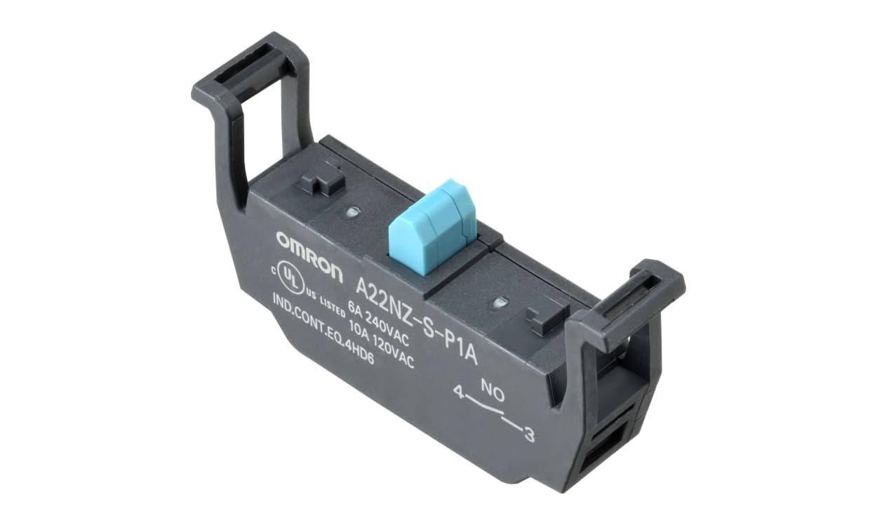Omron A22NZ-S-P1A, A22NZ Series Contact Block, Blue Light, 1NO