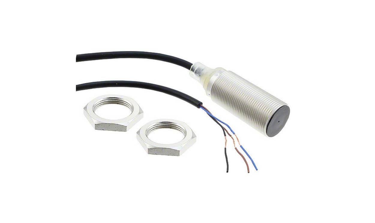 Omron E2B-M18KS08-WP-C1 2M, Inductive Threaded Barrel Proximity Sensor, M18, 8 mm Detection, NPN NO, 10 → 30 V dc - generaltechuae