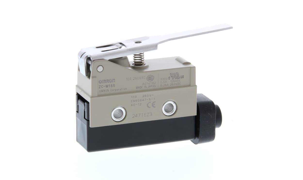 Omron ZC-W155, Hinge Lever Limit Switch, 1NC/1NO, IP67, SPDT, Metal Housing, 240V ac Max, 15A Max
