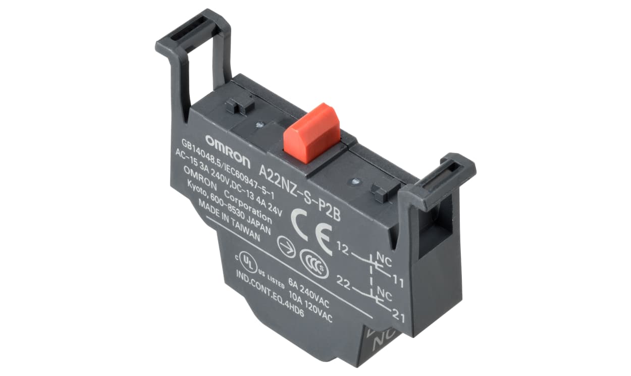 Omron A22NZ-S-P2B, A22NZ-S Series Contact Block, 240V, 2NC
