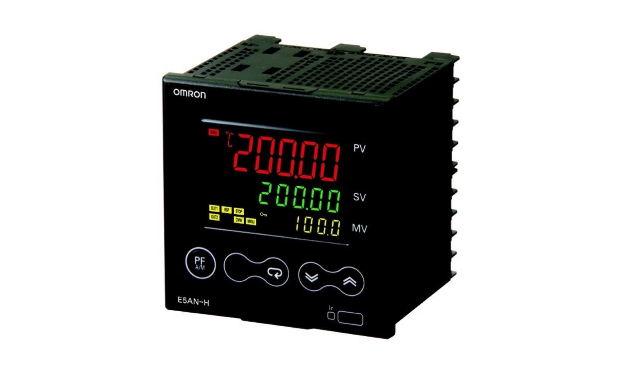 Omron E5AN-HAA2HHBFM-500 100-240 VAC, E5AH Panel Mount PID Temperature Controller, 96 x 48mm 2 Input, 2 Output Auxiliary Relay, 100 → 240 V ac Supply